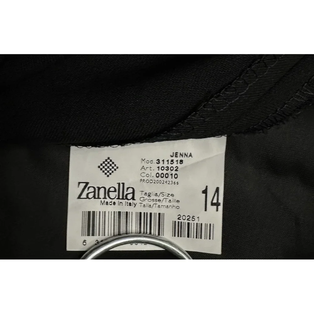 NWT Zanella Italy Jenna Womens Black‎ Wool Dress Pants Slacks Trousers Size 14